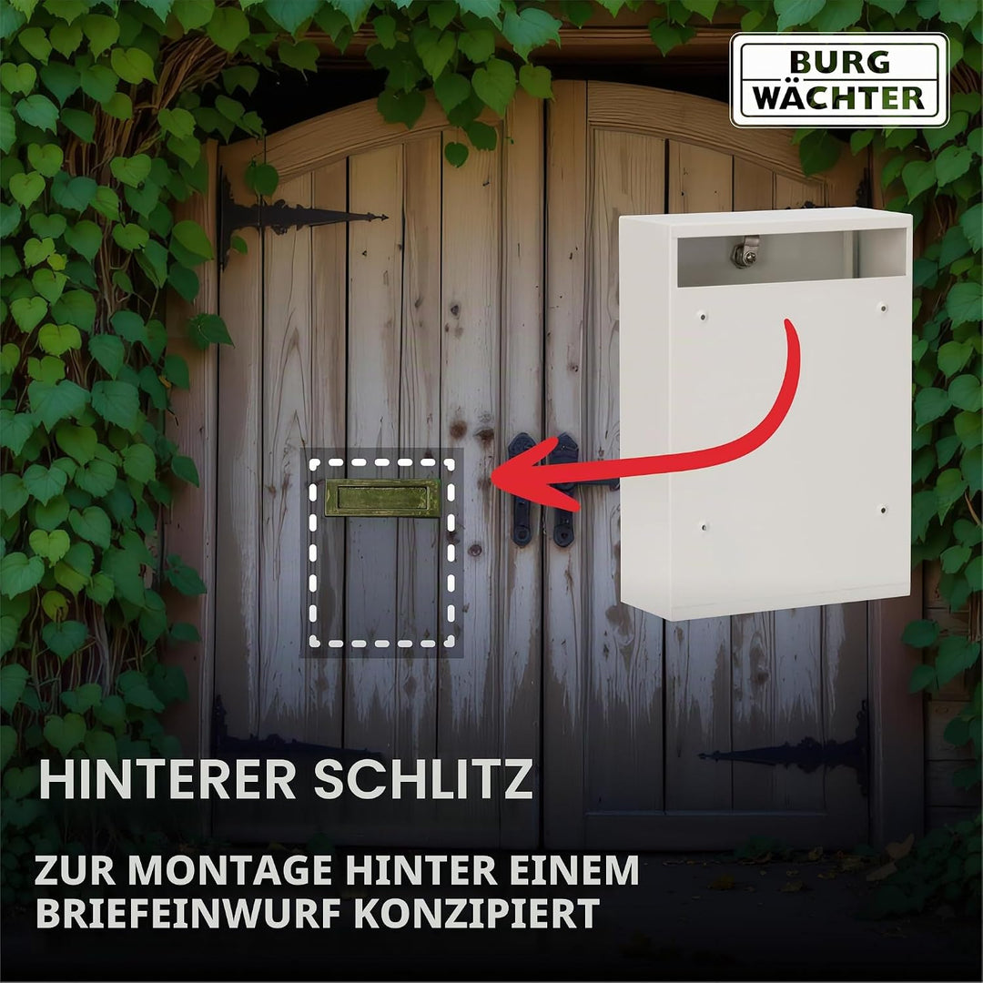 Sterling MB11BK MB11 Forth Briefkasten aus Stahl für hinten, weiss, 244 x 351 x 98mm 244 x 351 x 98m