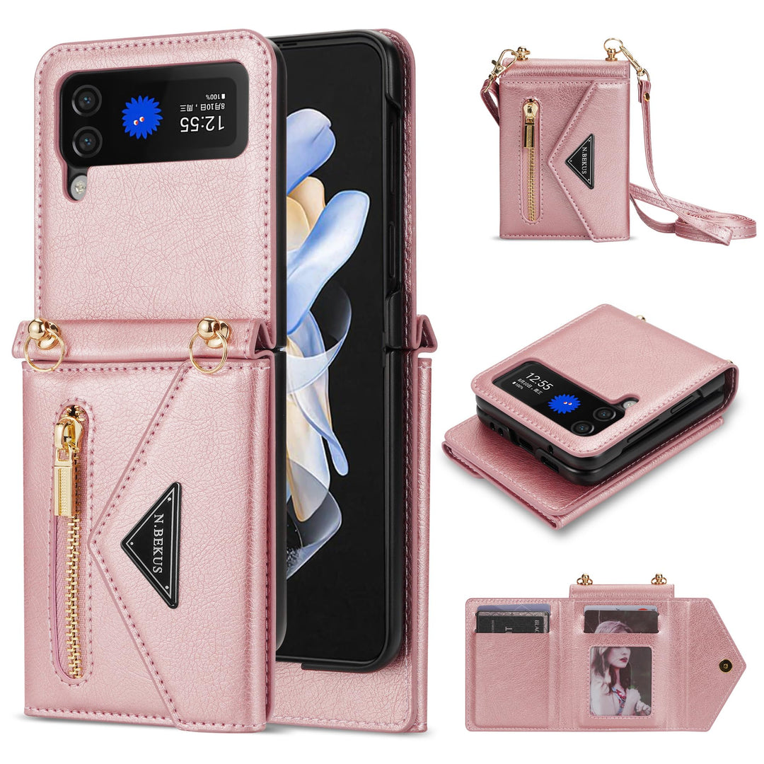 UDBKKDX Handyhülle für Samsung Galaxy Z Flip 3, Schutzhülle Mattes Leder mit Standfunktion hülle Kam