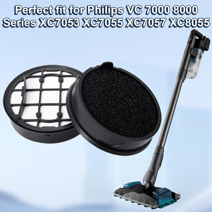 Fixbetter Hepa Filter Ersatz für Philips VC 7000 8000 Series XC7053 XC7055 XC7057 XC8055 Drahtloser