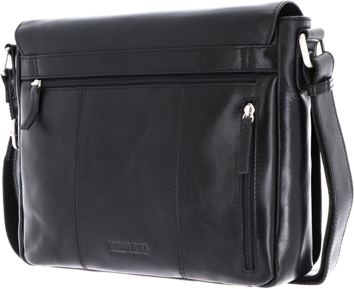 Leonhard Heyden Cambridge Kuriertasche mit Laptopfach 32 cm Schwarz, Schwarz
