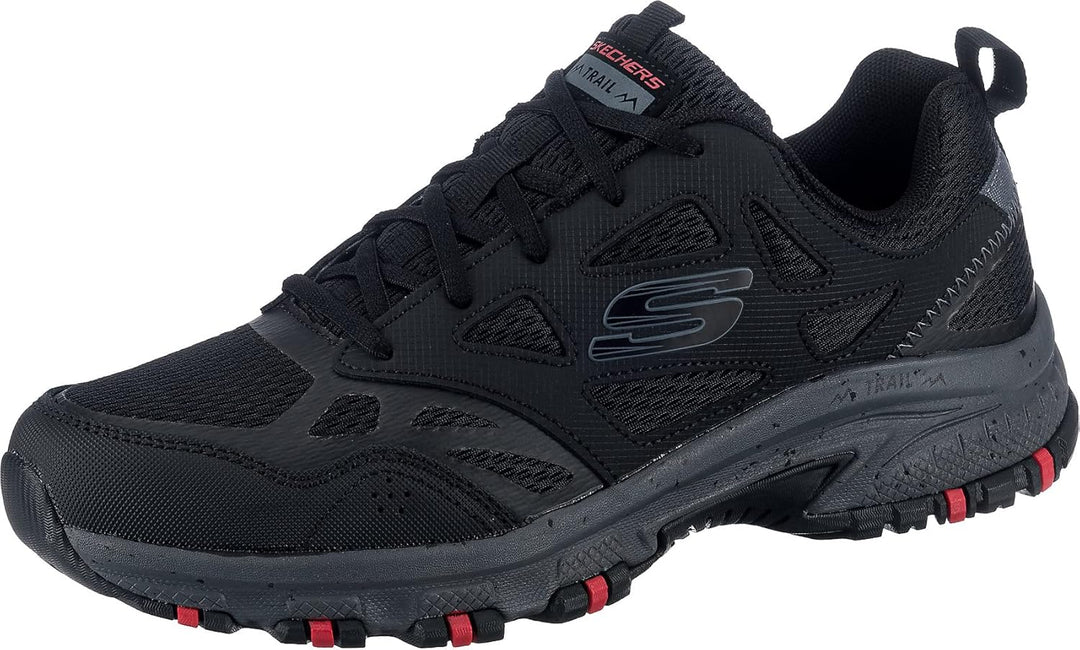 Skechers Herren Hillcrest Sneaker 40 EU Black Leather Mesh Synthetic Charcoal Trim, 40 EU Black Leat