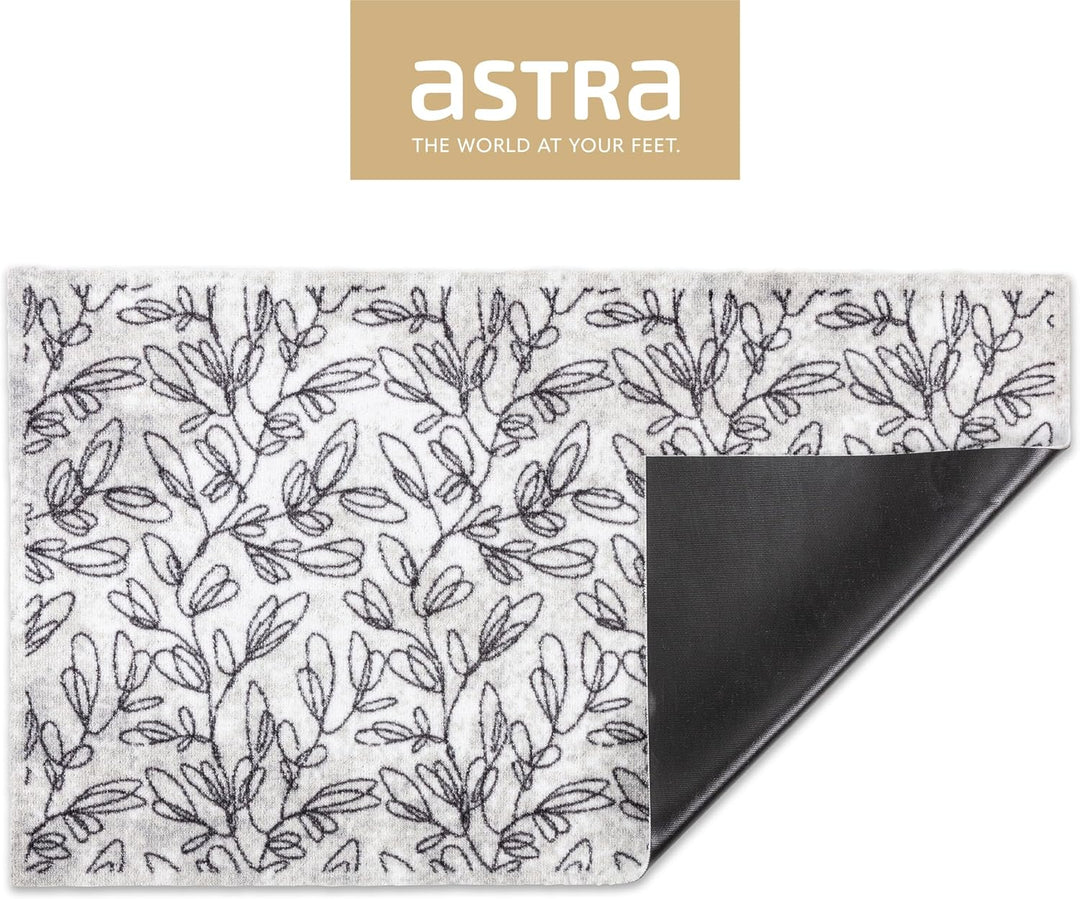 Astra rutschfeste Sauberlaufmatte innen - Zweige hellgrau 66 x 110 cm - Wohnraum Fussmatte Design -