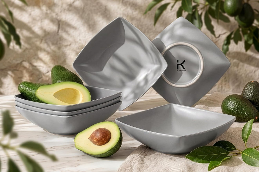 Konsimo. Elegant Suppenteller Set 6er - Schale aus Keramik - Pastateller und Tiefteller für 6 Person