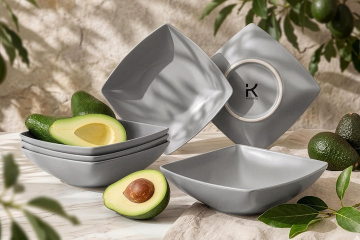 Konsimo. Elegant Suppenteller Set 6er - Schale aus Keramik - Pastateller und Tiefteller für 6 Person