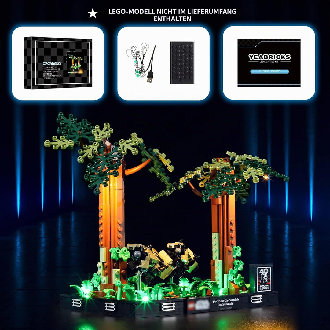 YEABRICKS LED Licht für Lego-75353 Star Wars Verfolgungsjagd auf Endor Diorama Bausteine Modell (Leg