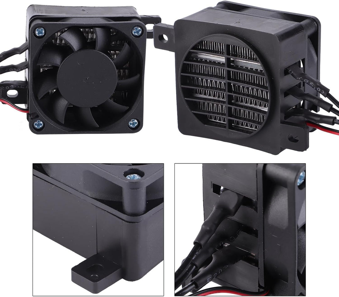 100W 12V PTC Luftheizung, Mini Tragbare Keramik-Heizlüfter mit Thermostat-Funktion, Energiesparendes
