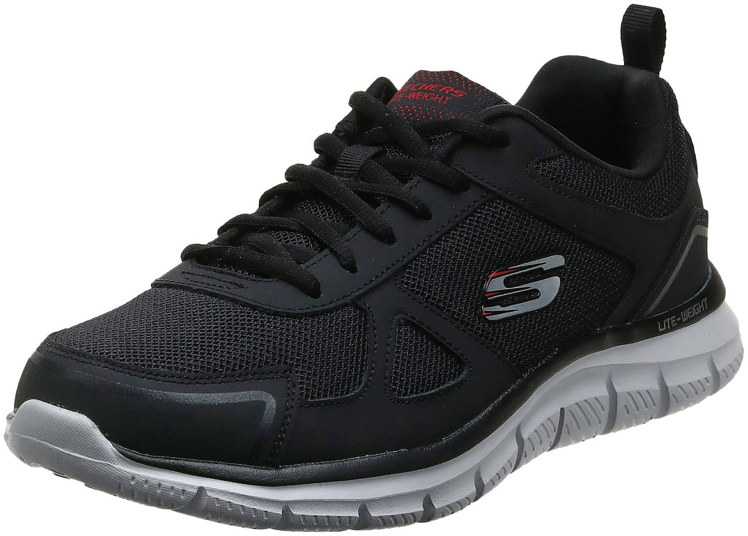 Skechers Sport Mens Track SCLORIC Sportschuhe/Laufschuhe Herren Schuhe,Black Red BKRD,44EU 44 EU Bur