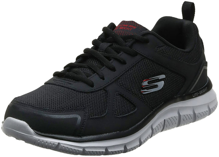 Skechers Sport Mens Track SCLORIC Sportschuhe/Laufschuhe Herren Schuhe,Black Red BKRD,44EU 44 EU Bur
