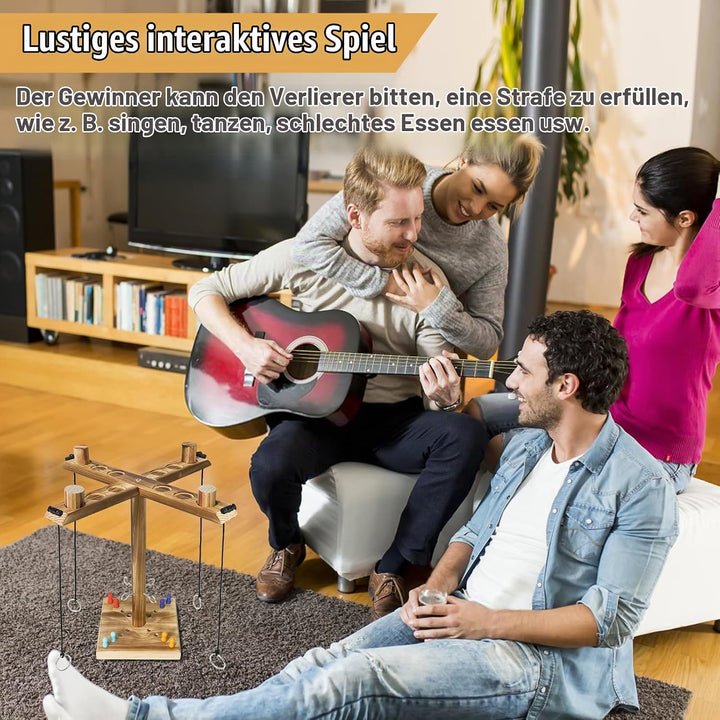 Ring Toss Game Ringwurfspiel für Erwachsene, ZAKVOP Hook Spiel 4 Spieler Ring Toss Hook mit Punkteta