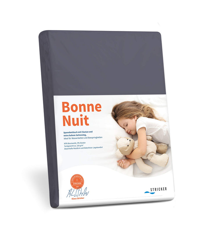 Bonne Nuit Elastan Spannbetttuch Baumwolle Stretch 220 g/m²- Steghöhe bis 40 cm Bettlaken für Boxspr