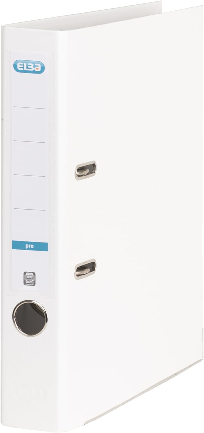 Elba Ordner A4, Smart Pro, 5 cm schmal, Kunststoff aussen, weiߟ, 10 Stück weiss, weiss