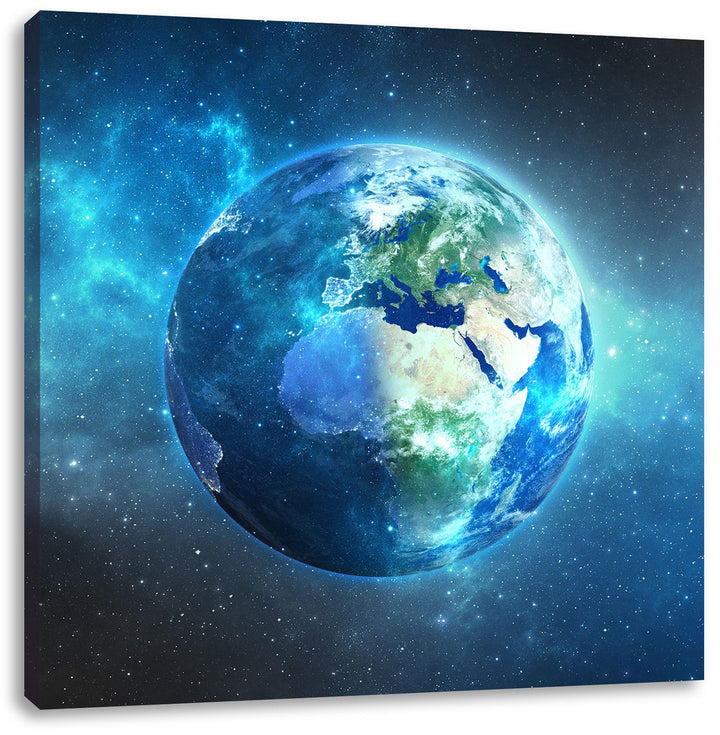 Pixxprint Unsere Erde im Weltall als Leinwandbild/Grösse: 70x70 cm/Wandbild/Kunstdruck/fertig bespan