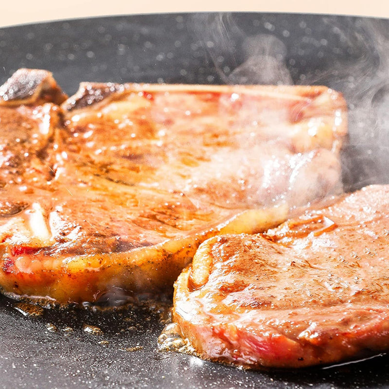 Koreanische BBQ-Grillplatte, Schwere, Glatte, Runde Teppanyaki-Pfanne mit Antihaftbeschichtung für d