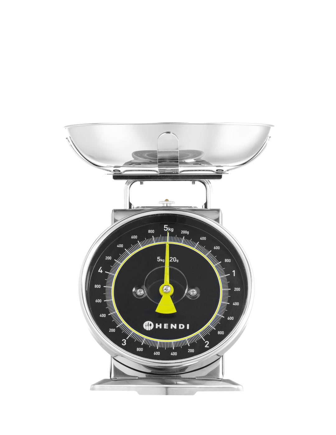 HENDI Küchenwaage, mechanisch, für max 5 kg, Einteilung 20g, mit Wiegeschale, Tara-Funktion, keine B