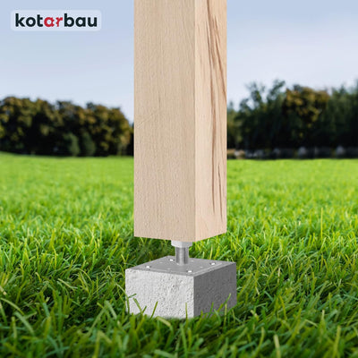 KOTARBAU® 4er Set Pfostenträger 80 x 80 mm Höhenverstelbar 90 – 150 mm Pfostenschuh Galvanisch Verzi