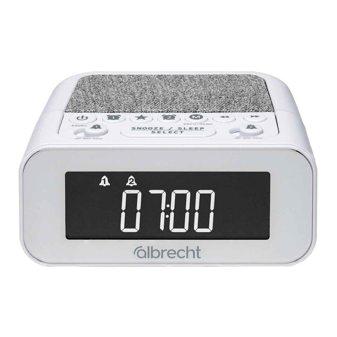 Albrecht DR451 DAB+/UKW Radiowecker, Dimmbar, Musik Streaming, ASA Warnfunktion (Weiss), Weiss