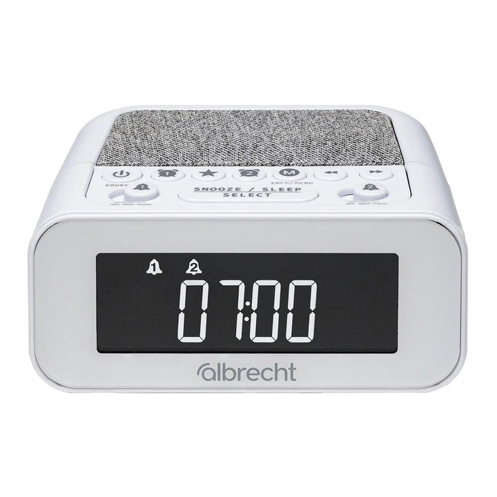 Albrecht DR451 DAB+/UKW Radiowecker, Dimmbar, Musik Streaming, ASA Warnfunktion (Weiss), Weiss