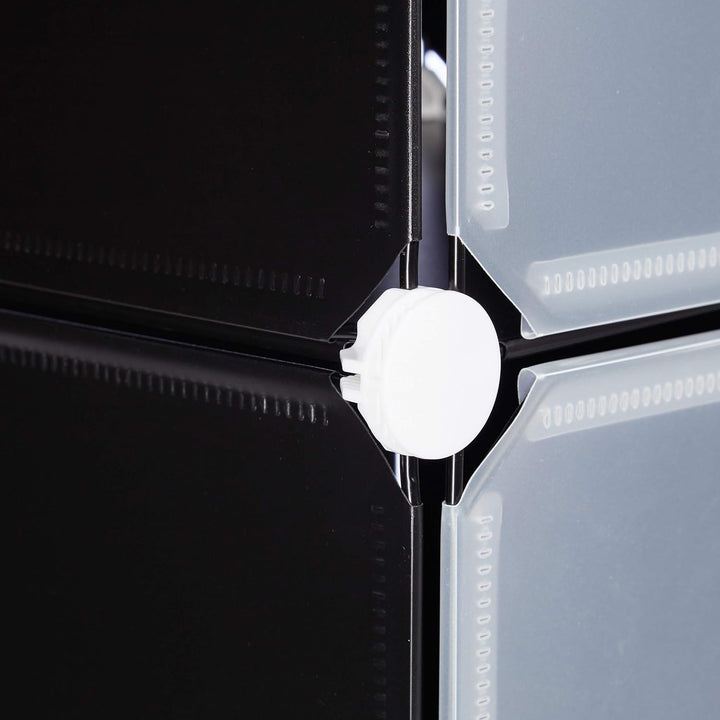 Relaxdays Regalsystem m. 6 Türen, DIY, Cubes, Grifföffnungen, Raumteiler, Badregal, Kunststoff, HBT