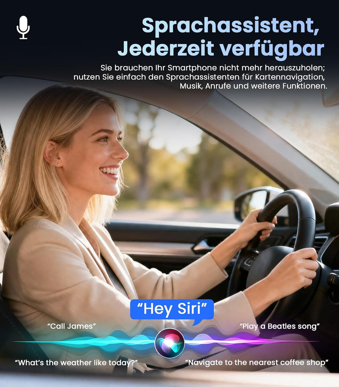 Mini CarPlay Wireless Adapter für iOS/Android, 2 in 1 Car Play Plug&amp;Play Silber, Silber