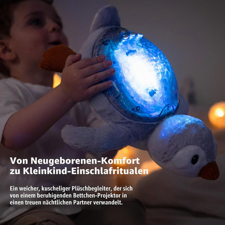 Cloud b Tranquil Penguin - Eco Baby Night Light &amp; Sound Machine, Ocean Wave Projector, Cry Sensor, W