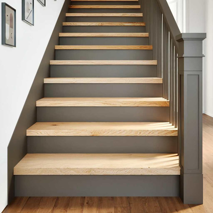 Treppenstufen aus massivem Eichenholz, 90 x 25 x 2 cm, 4 Stück, unbehandelt für Treppe innen und als