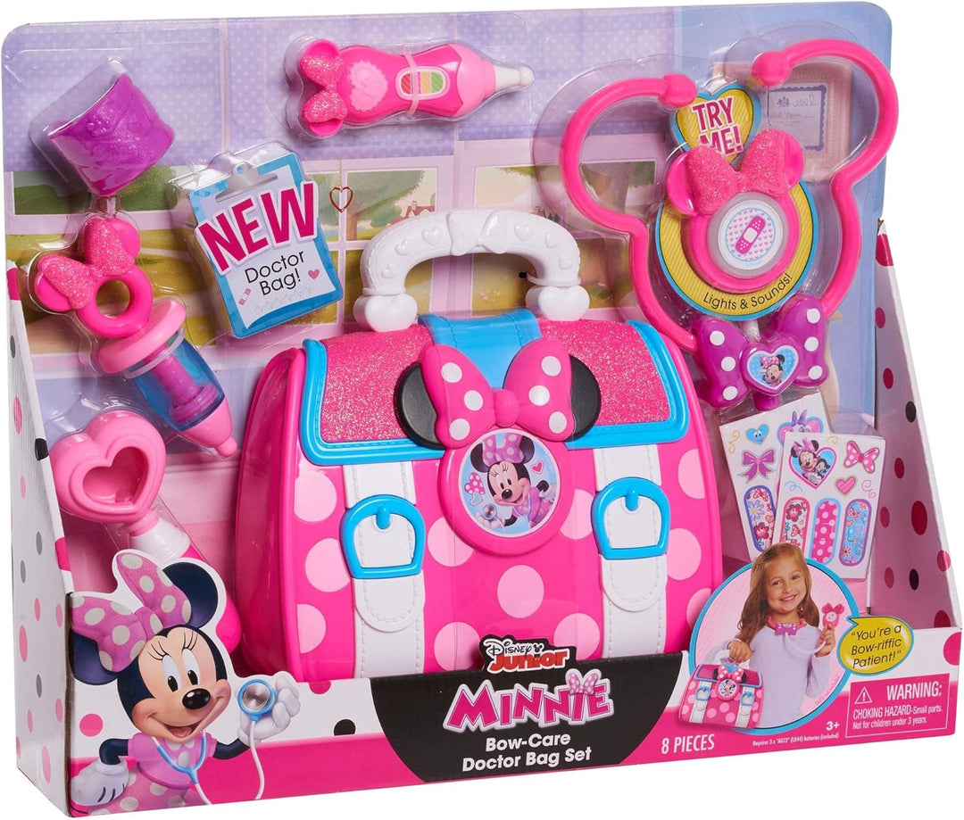 Mickey & Minnie Minnie, Doktorkoffer, 8 Zubehörteile, mit Sound- und Lichtfunktionen, Spielzeug für
