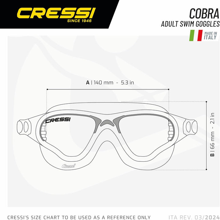 Cressi Swim Schwimmbrille Cobra Einheitsgrösse Schwarz, Einheitsgrösse Schwarz