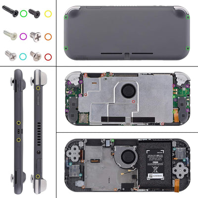 eXtremeRate Full Case Shell für Switch Lite Console, DIY-Ersatz Hülle Gehäuse & Tasten & Schutzfolie