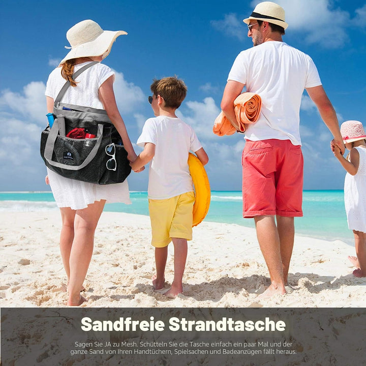 Red Suricata Ra-rso-lamebeba1 Netz-Strandtasche Schwartz/Grau, Schwartz/Grau