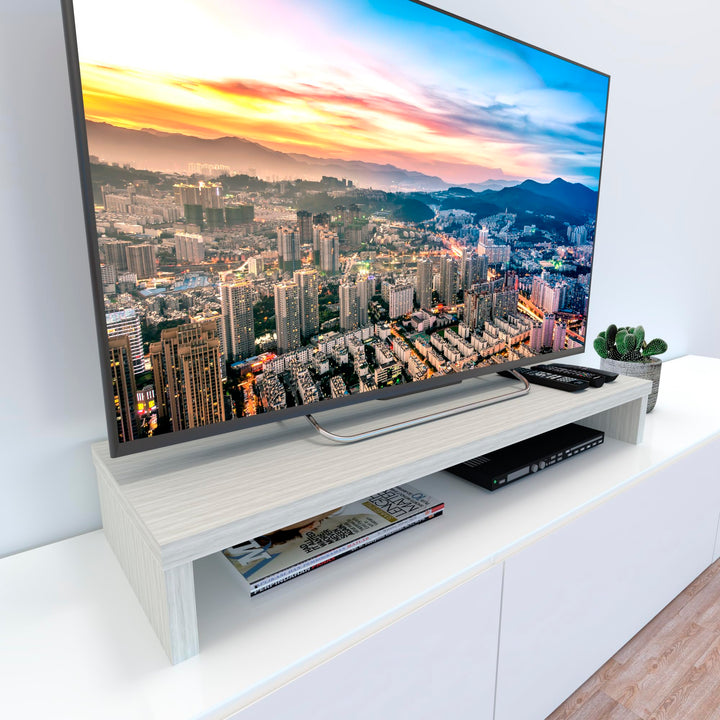 Henor Riser Halterung für TV aus Holz 110 x 35 x 15 cm Eiche Stel. Unterstützt 60 kg. 110x35x15 Eich