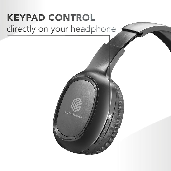 Music Sound | Bluetooth Kopfhörer Basic | Ohrmuschel-Bluetooth-Kopfhörer mit Ausziehbarem Kopfband –