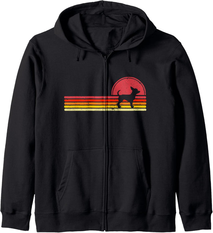 Chihuahua Hund Vintage 70er 80er Jahre Niedlich Retro Cool Kapuzenjacke