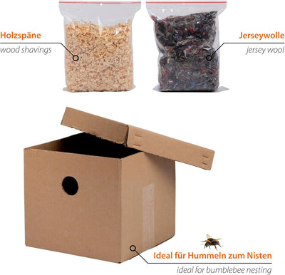 Luxus-Insektenhotels Hummelkasten Füllmaterial Austauschset – Nistmaterialien für Hummelkästen – Zub
