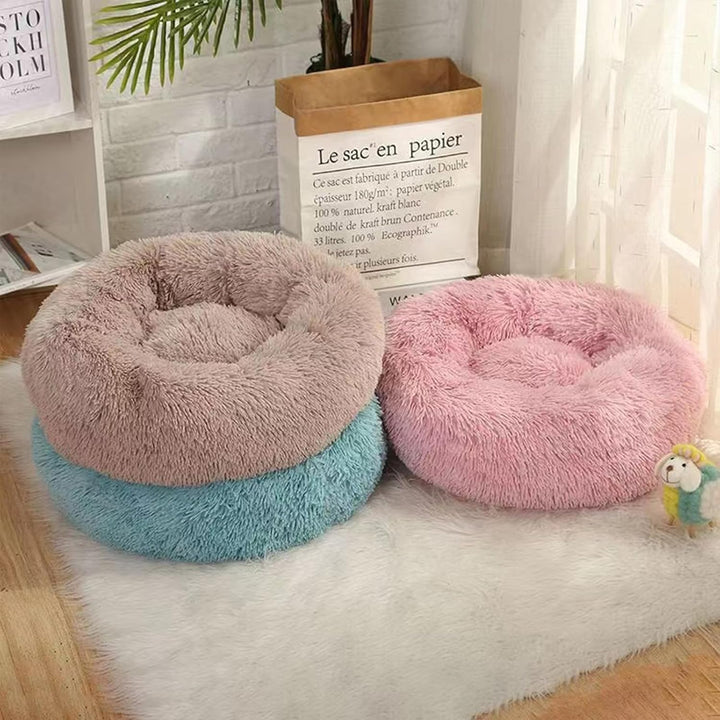 Nisrada Hundebett für kleine, mittelgrosse und grosse Hunde, 50cm, waschbar, rund, gemütlich, weich,