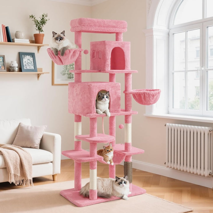 YITAHOME Kratzbaum Gross, Höhe 176 cm, XL Katzenbaum, Mehrstöckiger Kratzbaum, Katzenkratzbaum mit 2