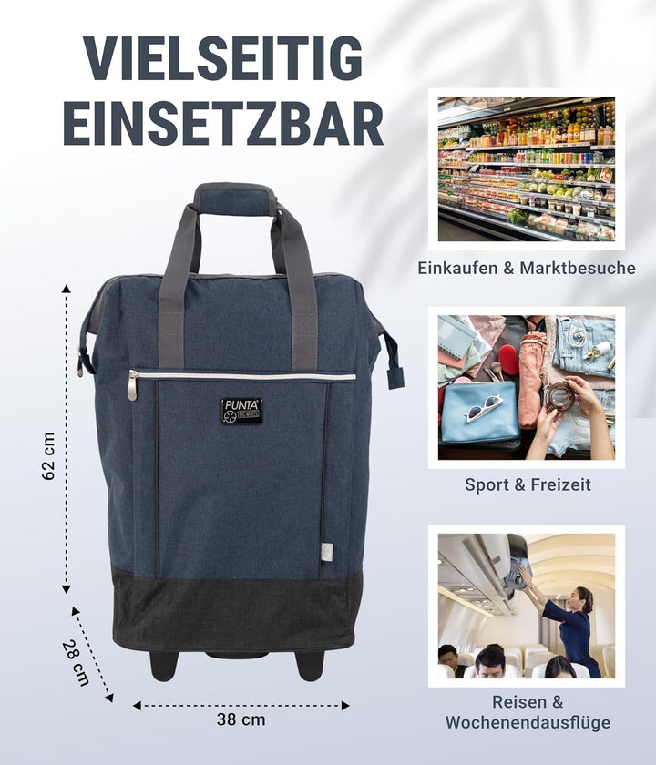 Punta® Einkaufstrolley Big Wheel 40L | grosser & Stabiler Einkaufsroller mit XL-Rädern | leise & lei