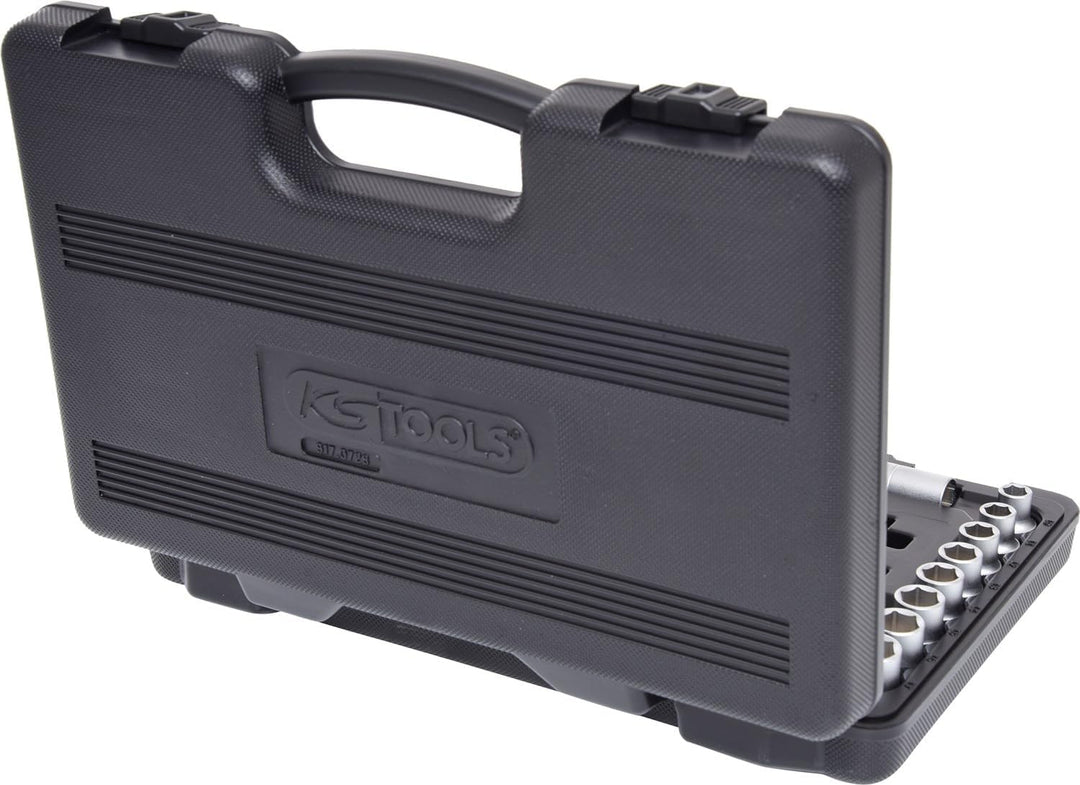 KS Tools 917.0728 1/2 Zoll Steckschlüssel-Satz | inklusive Umschaltknarre, 45-Zahn | matt satiniert