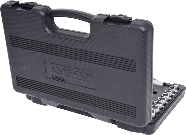 KS Tools 917.0728 1/2 Zoll Steckschlüssel-Satz | inklusive Umschaltknarre, 45-Zahn | matt satiniert