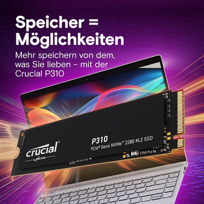 Crucial P310 SSD 2TB M.2 2280 PCIe Gen4 NVMe Interne SSD, bis 7.100 MB/s, Laptop und Desktop PC komp