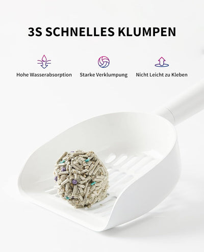 PETKIT 5 in 1 Gemischtes Katzenstreu, Spülbar, Geruchsfrei, Aktivkohle, Extrem Saugfähig und Schnell