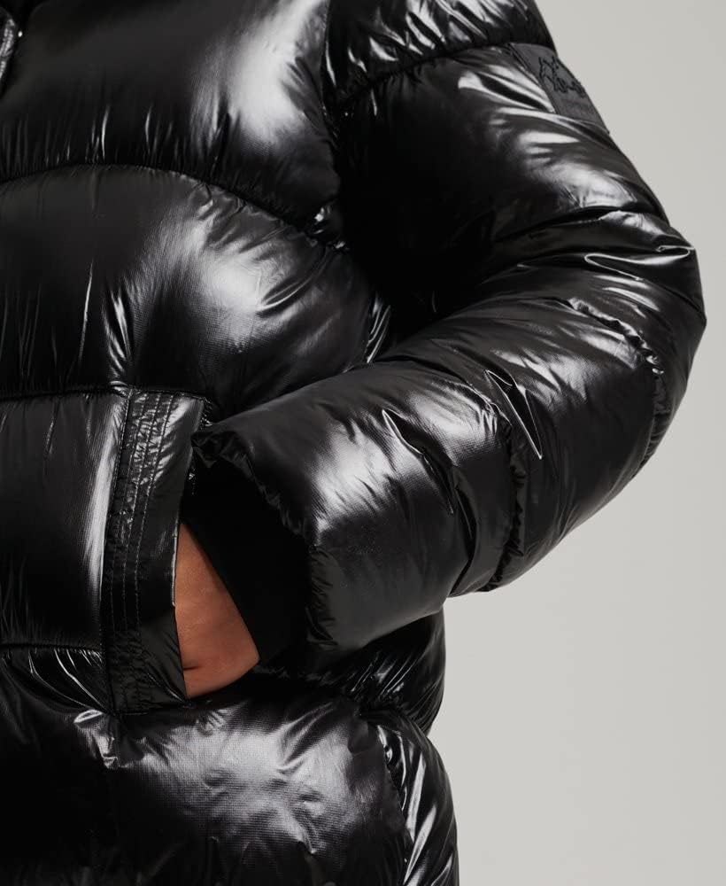 Superdry Damen Langer XPD Sports Steppmantel Schwarz 44