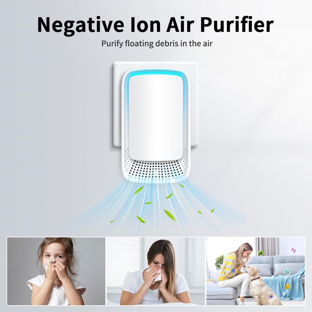 Luftreiniger, Dayear Plug In Air Purifier, Negativ Ionen Luftreiniger für Büro, Zimmer, Badezimmer,