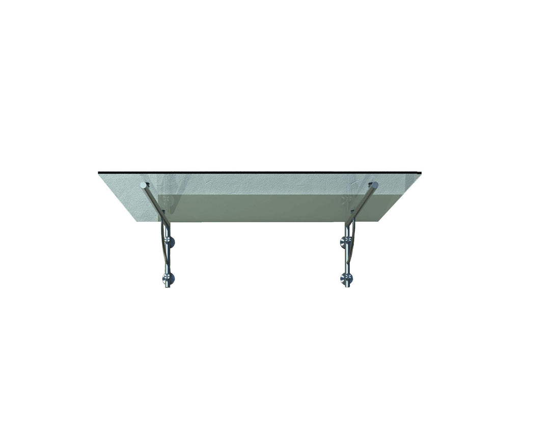 Shop Vordach Glasvordach Türvordach Verbundsicherheitsglas Klarglas VSG Edelstahl (180x90cm (2X LB-H