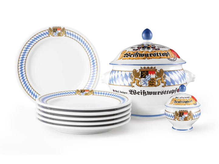 Seltmann Weiden Compact Bayern Weisswurst-Set 8-tlg. Porzellan mehrfarbig