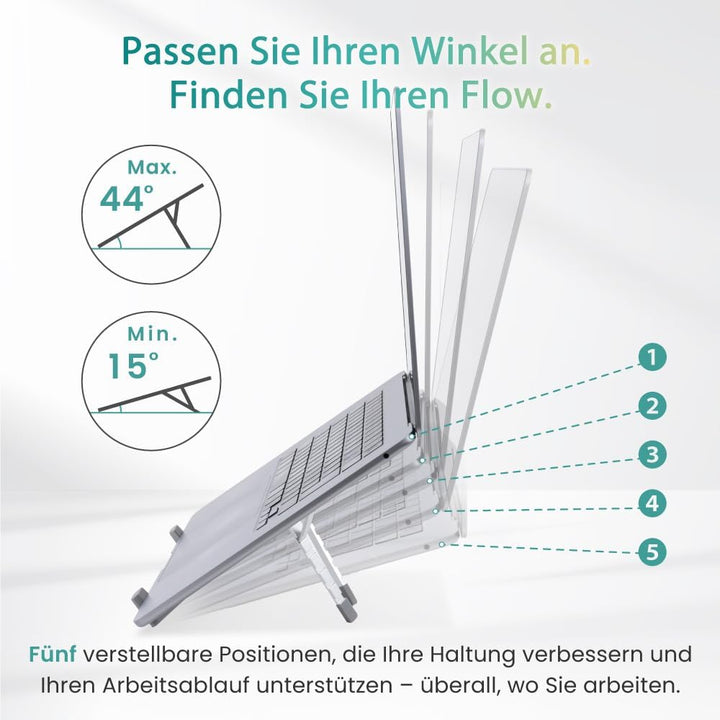 BELLEMOND Verstellbarer Laptopständer | Faltbar, Aluminium | Ergonomisches X-Frame-Design aus Japan