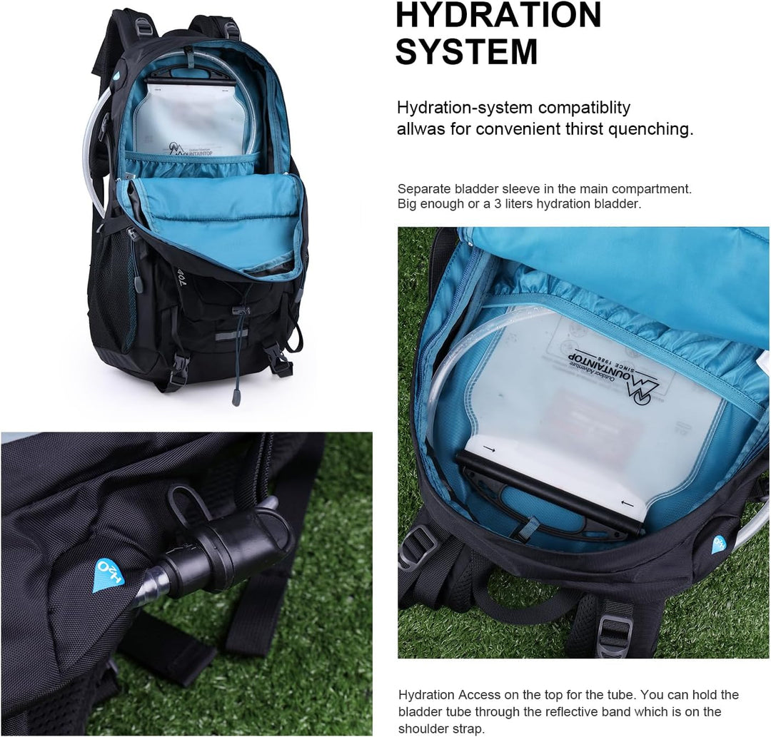 MOUNTAINTOP 40L Wanderrucksack Herren Damen Trekkingrucksack Outdoor Rucksäcke mit Regenhülle für Ca