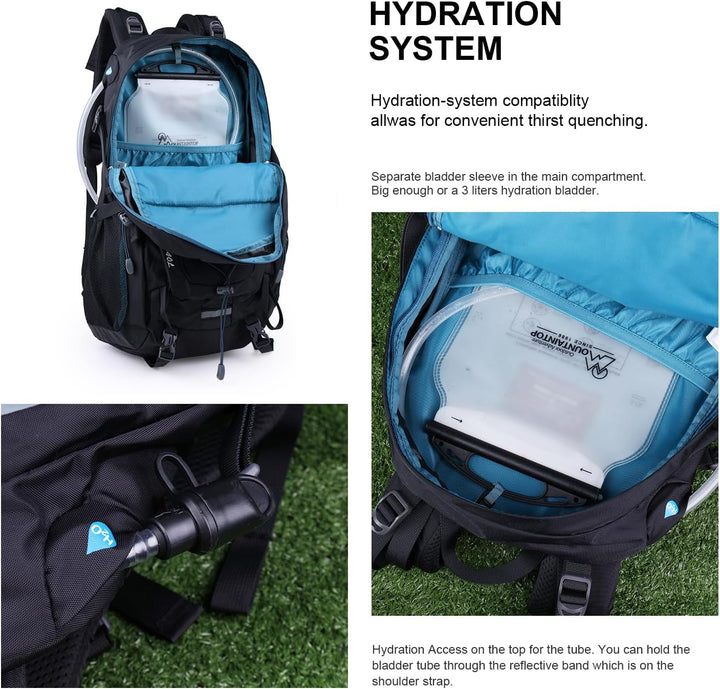 MOUNTAINTOP 40L Wanderrucksack Herren Damen Trekkingrucksack Outdoor Rucksäcke mit Regenhülle für Ca