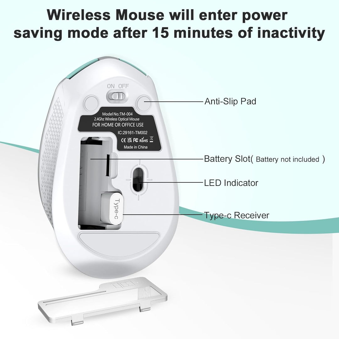 RaceGT Funkmaus USB C, Maus Kabellos 2,4Ghz mit USB C Empfänger 3 Verstellbare DPI Level Silent Mous