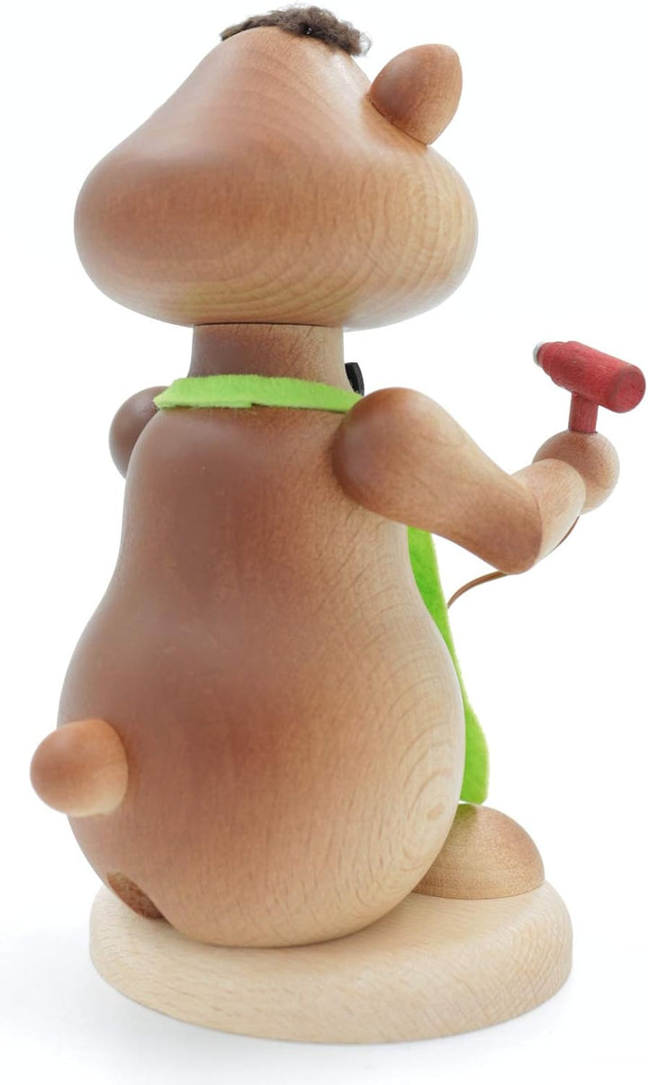 Kuhnert - Erzgebirgische Holzkunst Räuchermann Räucherfigur Hamster 18cm - Friseur, Friseur