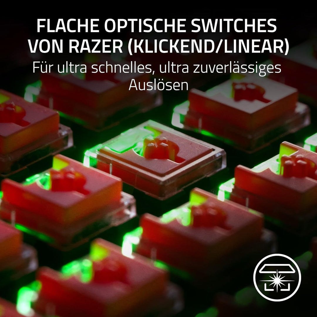 Razer DeathStalker V2 Pro (Red Switch) - Kabellose Optische Low-Profile-Gaming-Tastatur (Lineare Opt